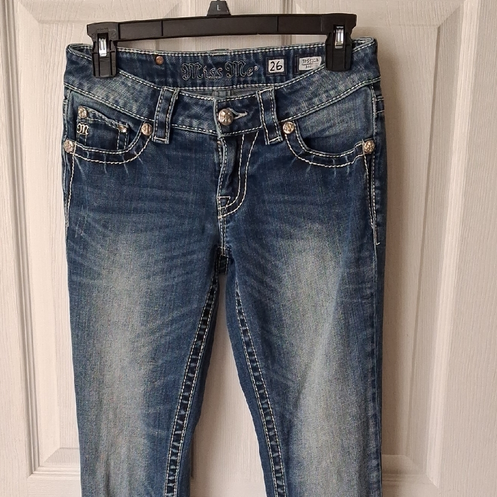 Miss Me Women's Distressed Blue Boot Cut Jeans